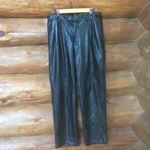 Rails Jo Black Faux Leather High Waist Retro Inspired Vegan Trousers Size 10